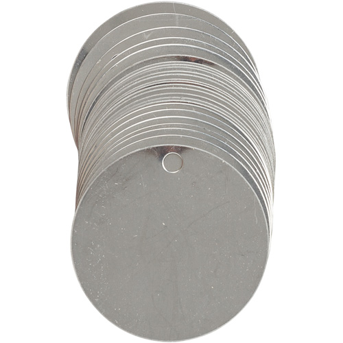 &eacute;tiquettes vierges inscriptibles pour vannes, Acier inoxydable, 2" dia. Northern Industrial Supply Inc.