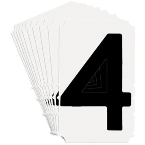 Quick-Align&reg; Individual Gothic Number and Letter Labels, 4, 4" H, Black Northern Industrial Supply Inc.