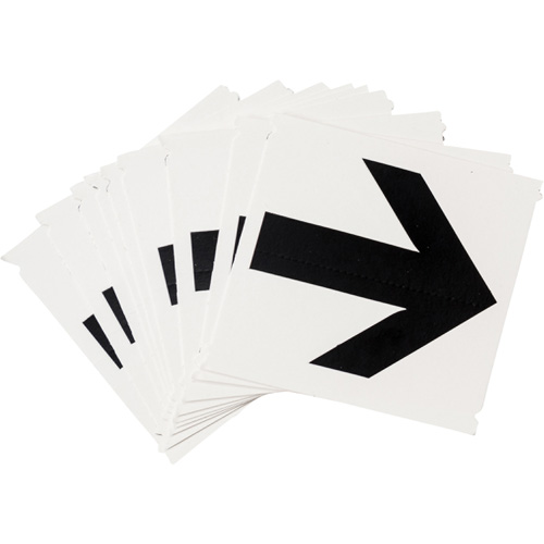 Quick-Align&reg; Individual Gothic Number and Letter Labels, Arrow Symbol, 4" H, Black Northern Industrial Supply Inc.