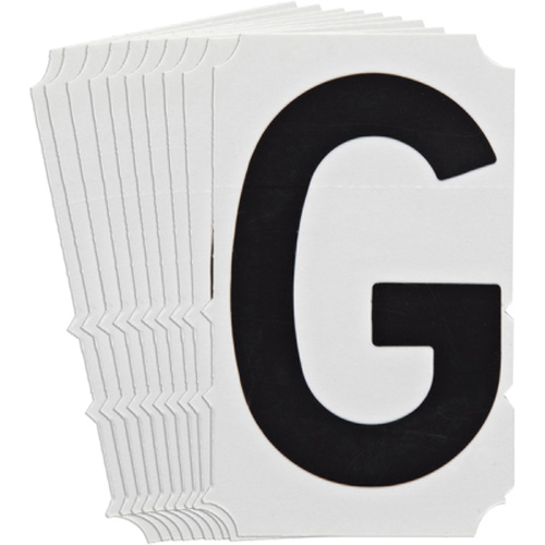 Quick-Align&reg; Individual Gothic Number and Letter Labels, G, 4" H, Black Northern Industrial Supply Inc.