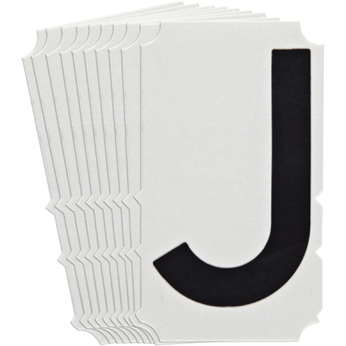 Quick-Align&reg;Individual Gothic Number and Letter Labels, J, 4" H, Black Northern Industrial Supply Inc.