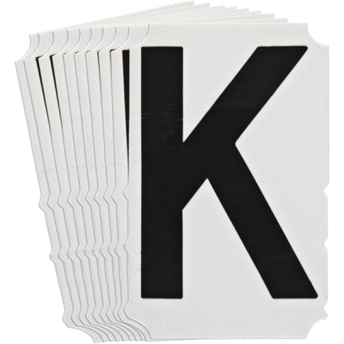 Quick-Align&reg;Individual Gothic Number and Letter Labels, K, 4" H, Black Northern Industrial Supply Inc.