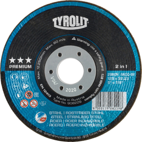Rondeller Depressed Centre Grinding Wheel, 4-1/2", 36 Grit, 7/8", 13300 RPM, Type 29 Northern Industrial Supply Inc.