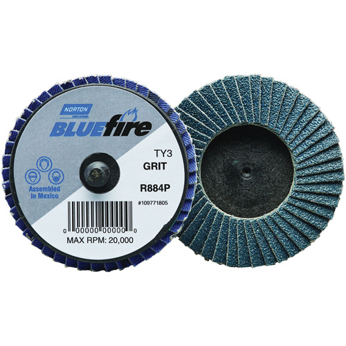 Mini disques &agrave; lamelles BlueFire R884P, 2" x Type 27, Grain 40, Alumine de zirconium Northern Industrial Supply Inc.
