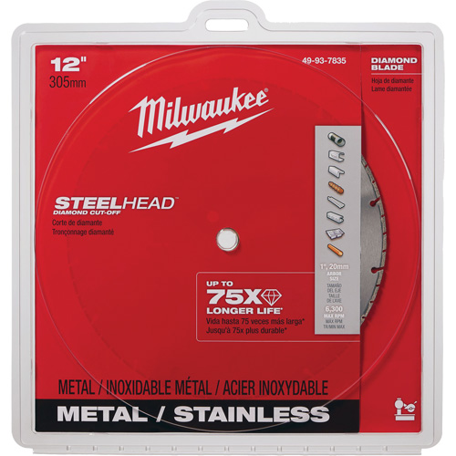 Lame &agrave; tronçonner au diamant Steelhead, 12", Pour M&eacute;tal Northern Industrial Supply Inc.