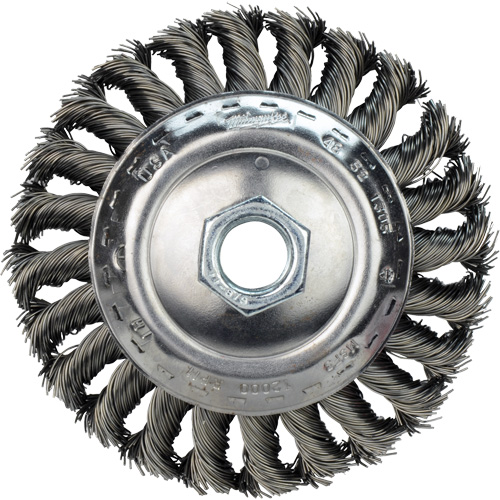 Twist Know Wire Wheel, 4" Dia., 0.02" Fill, 5/8"-11 Arbor, Carbon Steel Northern Industrial Supply Inc.