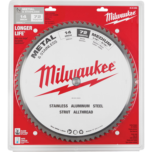 Endurance&reg; Circular Saw Blade, 14", 72 Teeth, Metal Use Northern Industrial Supply Inc.