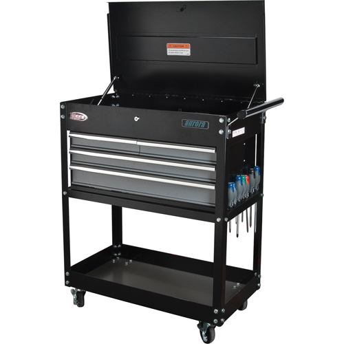 Chariot utilitaire, 4 tiroirs, 18" lo x 33" la x 39" h, Noir Northern Industrial Supply Inc.