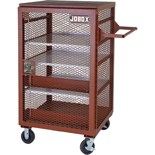 Mobile Mesh Cabinet, Steel, 22 Cubic Feet, Red Northern Industrial Supply Inc.