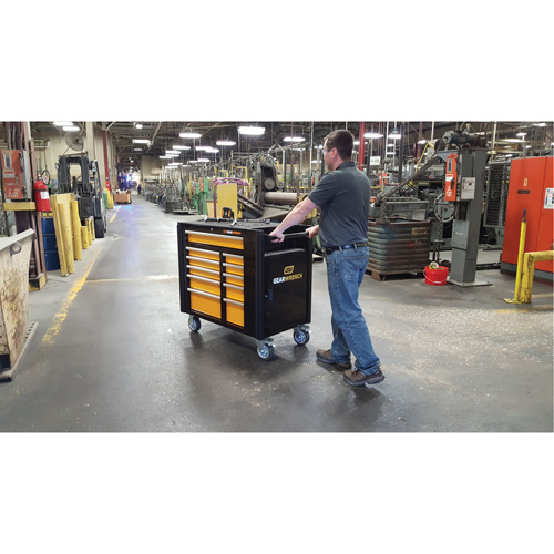Powered Tool Cart, 11 Drawers, 42-1/2" W x 24-7/16" D x 41" H, Black/Orange Northern Industrial Supply Inc.
