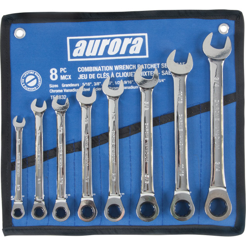 Fixed Head Wrench Set, Combination, 8 Pieces, Imperial Northern Industrial Supply Inc.