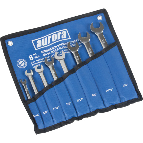 Fixed Head Wrench Set, Combination, 8 Pieces, Imperial Northern Industrial Supply Inc.