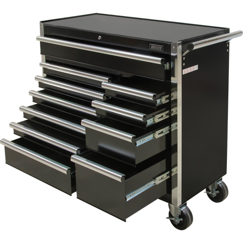Industrial Tool Cart, 11 Drawers, 41" W x 18-3/4" D x 39-1/3" H, Black Northern Industrial Supply Inc.