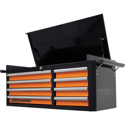 Top Chest, 42" W, 8 Drawers, Black/Orange Northern Industrial Supply Inc.