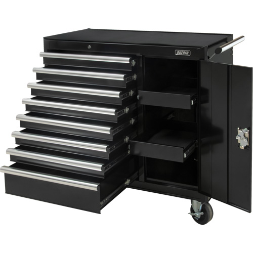 Industrial Tool Cart, 8 Drawers, 44-3/10" W x 21-1/10" D x 36-7/10" H, Black Northern Industrial Supply Inc.