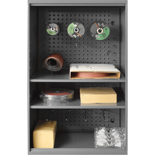 Armoire d'entreposage de produits abrasifs avec panneau perfor&eacute;, Acier, 19-7/8" x 14-1/4" x 32-3/4", Gris Northern Industrial Supply Inc.