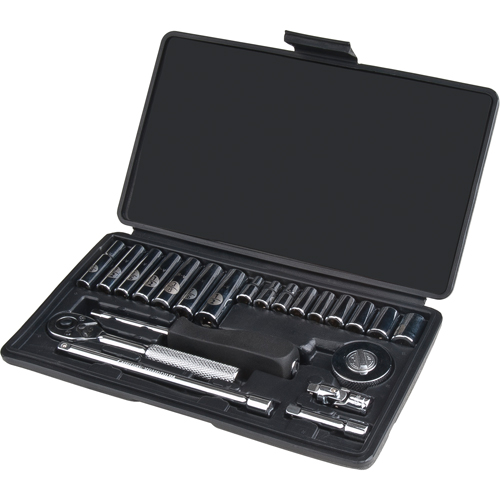 Socket Set, 22 Pcs, 1/4" Drive Size, Deep Northern Industrial Supply Inc.