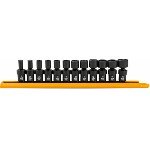 Jeu de 12 douilles m&eacute;triques flexibles universelles &agrave; chocs 1/4" &agrave; 6 pans Northern Industrial Supply Inc.
