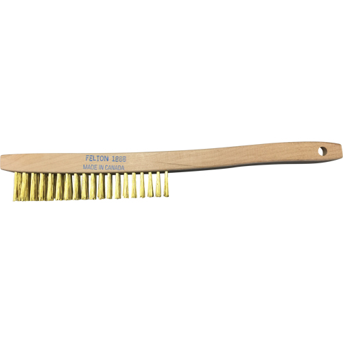 Curved-Handle Scratch Brushes, Brass, 4 x 19 Wire Rows, 14" Long Northern Industrial Supply Inc.
