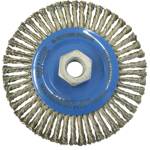 Wire Wheel Brushes, 5-7/8" Dia., 0.02" Fill, 5/8"-11 Arbor, Stainless Steel Northern Industrial Supply Inc.