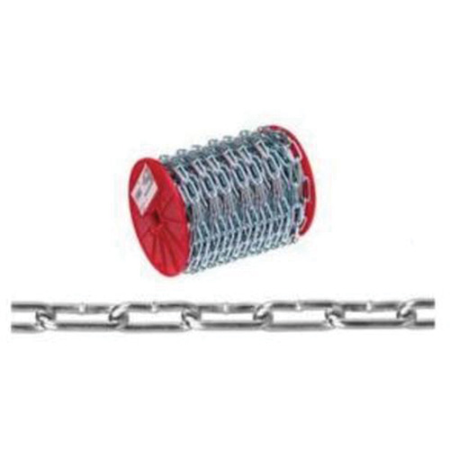 Straight Link Coil Chain, Low Carbon Steel, #4 x 100' (30.4 m) L, 205 lbs. (0.1025 tons) Load Capacity Northern Industrial Supply Inc.