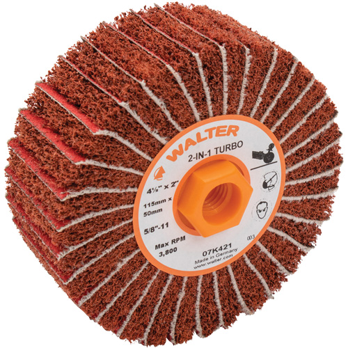 Two-In-One Turbo Drums, 4-1/2" Dia. x 2" W, 5/8"-11 Arbor, 60 Grit Northern Industrial Supply Inc.