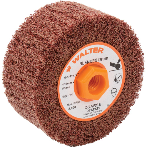 ALLSTEEL Blendex Surface Conditioning Drum, 4-1/4" Dia. x 2" W, 5/8"-11 Arbor, Coarse Grit Northern Industrial Supply Inc.