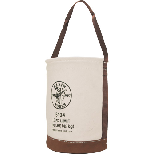 Bucket with Leather Bottom, 17" H, Canvas, Beige Northern Industrial Supply Inc.