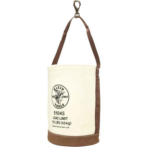 Leather-Bottom Bucket, 17" H, Canvas, White Northern Industrial Supply Inc.