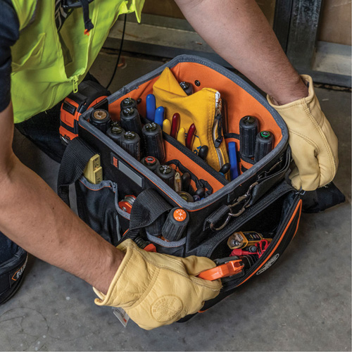 Tradesman Pro Tool Tote, Ballistic Nylon, 40 Pockets, Black/Orange Northern Industrial Supply Inc.