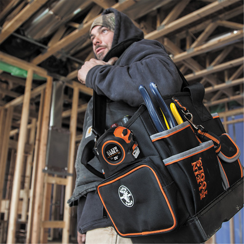 Tradesman Pro Tool Tote, Ballistic Nylon, 40 Pockets, Black/Orange Northern Industrial Supply Inc.