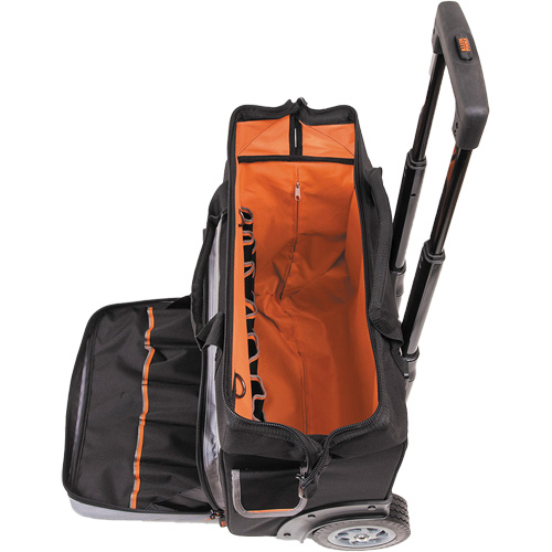 Tradesman Pro Rolling Tool Bag, Ballistic Polyester, 24 Pockets, Black/Orange Northern Industrial Supply Inc.