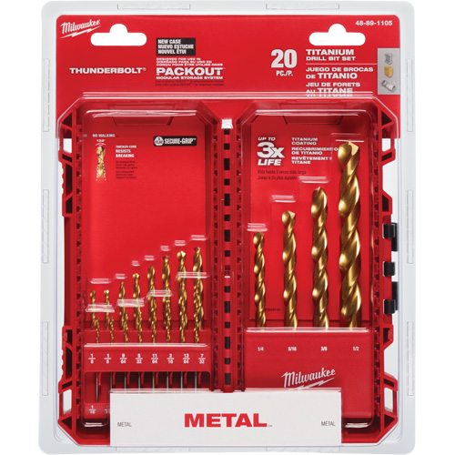 Thunderbolt&reg; Drill Bit Set, 20 Pieces, High Speed Steel Northern Industrial Supply Inc.