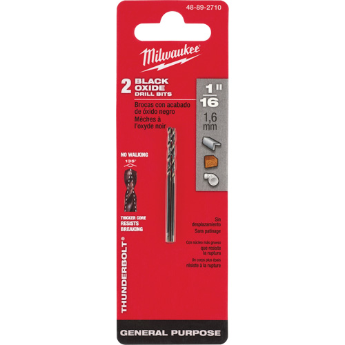 Foret s&eacute;rie courte Thunderbolt, Acier rapide, 1/16", 1-7/8" lo, 7/8" Cannelure, 135° Angle Northern Industrial Supply Inc.