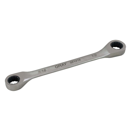 Double Box End Gear Ratcheting Wrench, 12 Point, 5/16" x 3/8", Plain Finish Northern Industrial Supply Inc.