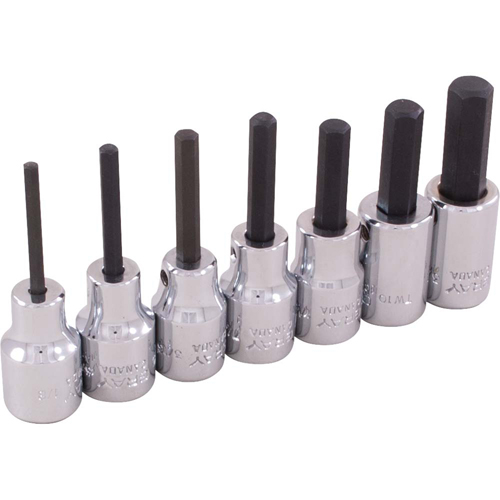 Hex Head Socket Set, Hex, 3/8" Drive, 7 Pcs Northern Industrial Supply Inc.