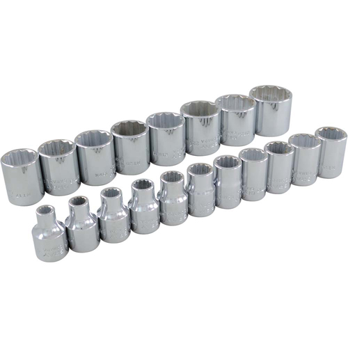 Socket Set, 19 Pcs, 3/8" Drive Size Northern Industrial Supply Inc.
