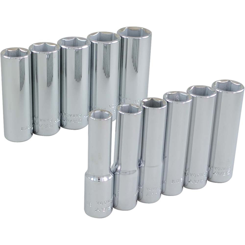 Socket Set, 11 Pcs, 3/8" Drive Size, Deep Northern Industrial Supply Inc.
