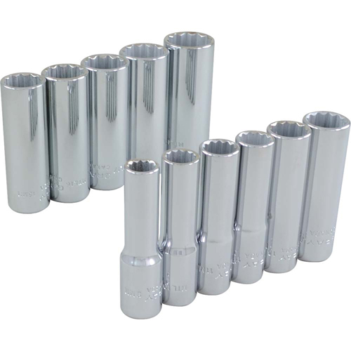 Socket Set, 11 Pcs, 3/8" Drive Size, Deep Northern Industrial Supply Inc.