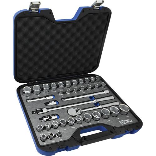 SAE & Metric Socket & Attachments Set, 38 Pcs, 1/2" Drive Size Northern Industrial Supply Inc.