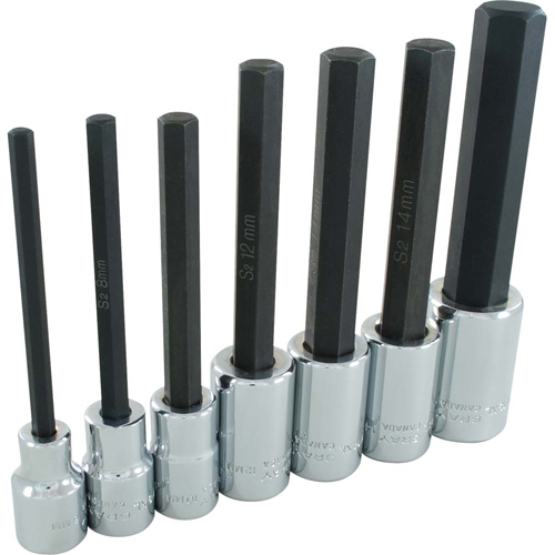 Extra Long Hex Head  Socket Set, Hex, 1/2" Drive, 7 Pcs Northern Industrial Supply Inc.