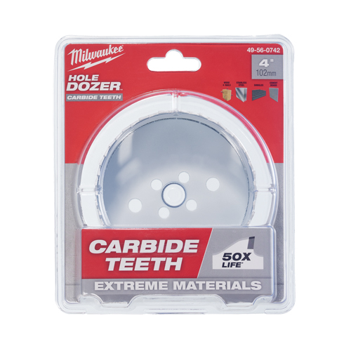 Carbide Hole Saw, 4", 1-31/50" Depth of Cut, Carbide Northern Industrial Supply Inc.