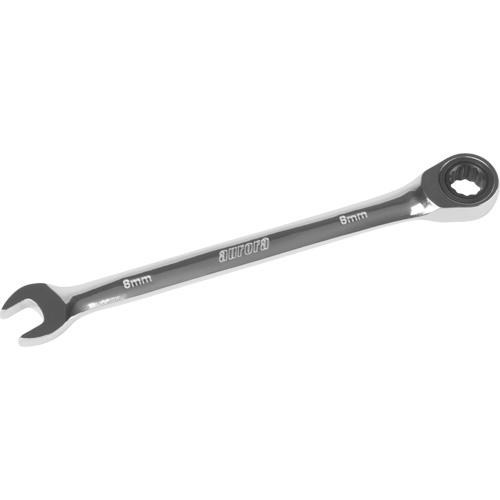 Metric Ratcheting Combination Wrench, 12 Point, 8 mm, Chrome Finish Northern Industrial Supply Inc.