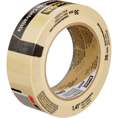 Scotch&reg; Contractor Grade Masking Tape 2020, 36 mm (1-1/2") x 55 m (180'), Beige Northern Industrial Supply Inc.