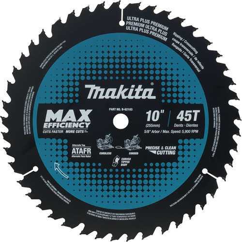 Mitre Saw Blade, 10", 45 Teeth, Wood Use Northern Industrial Supply Inc.