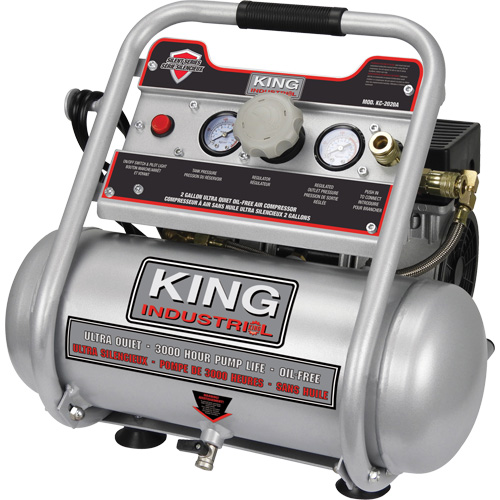 Oil-Free Air Compressor, Electric, 2 Gal. (2.4 US Gal), 125 PSI, 120/1 V Northern Industrial Supply Inc.