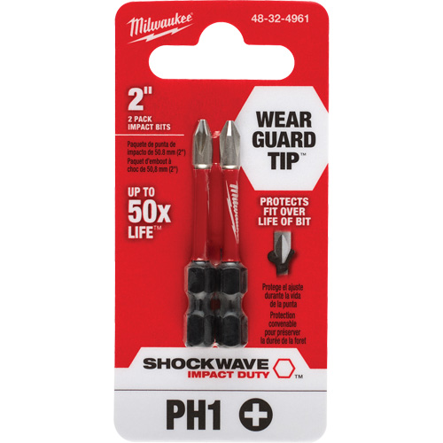 Shockwave Impact Duty Screwdriver Bit, Phillips, #1, 1/4" Drive Northern Industrial Supply Inc.