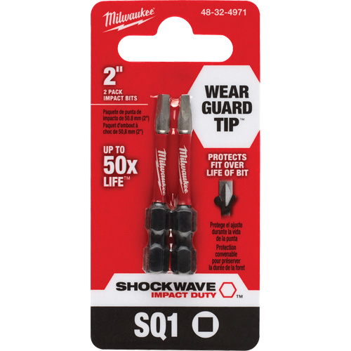 Embout de tournevis Shockwave Impact Duty, Carr&eacute;e, #1, Prise 1/4" Northern Industrial Supply Inc.