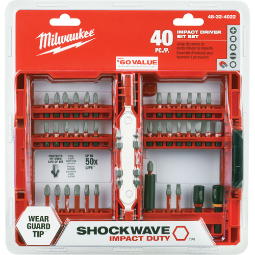 Jeu de 40 embouts de visseuse &agrave; percussion Shockwave Impact-Duty Northern Industrial Supply Inc.
