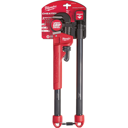 Cl&eacute; &agrave; tuyau adaptable Cheater, Cap des m&acirc;choires 2-1/2", Longueur 18"/24"/10", Fini Rev&ecirc;tement en poudre, Prise Ergonomique Northern Industrial Supply Inc.